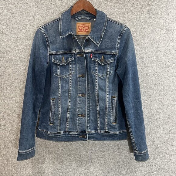 Levi's Women's Original Trucker Denim Jacket Size Medium Blue Jean Jacket - Picture 13 of 14